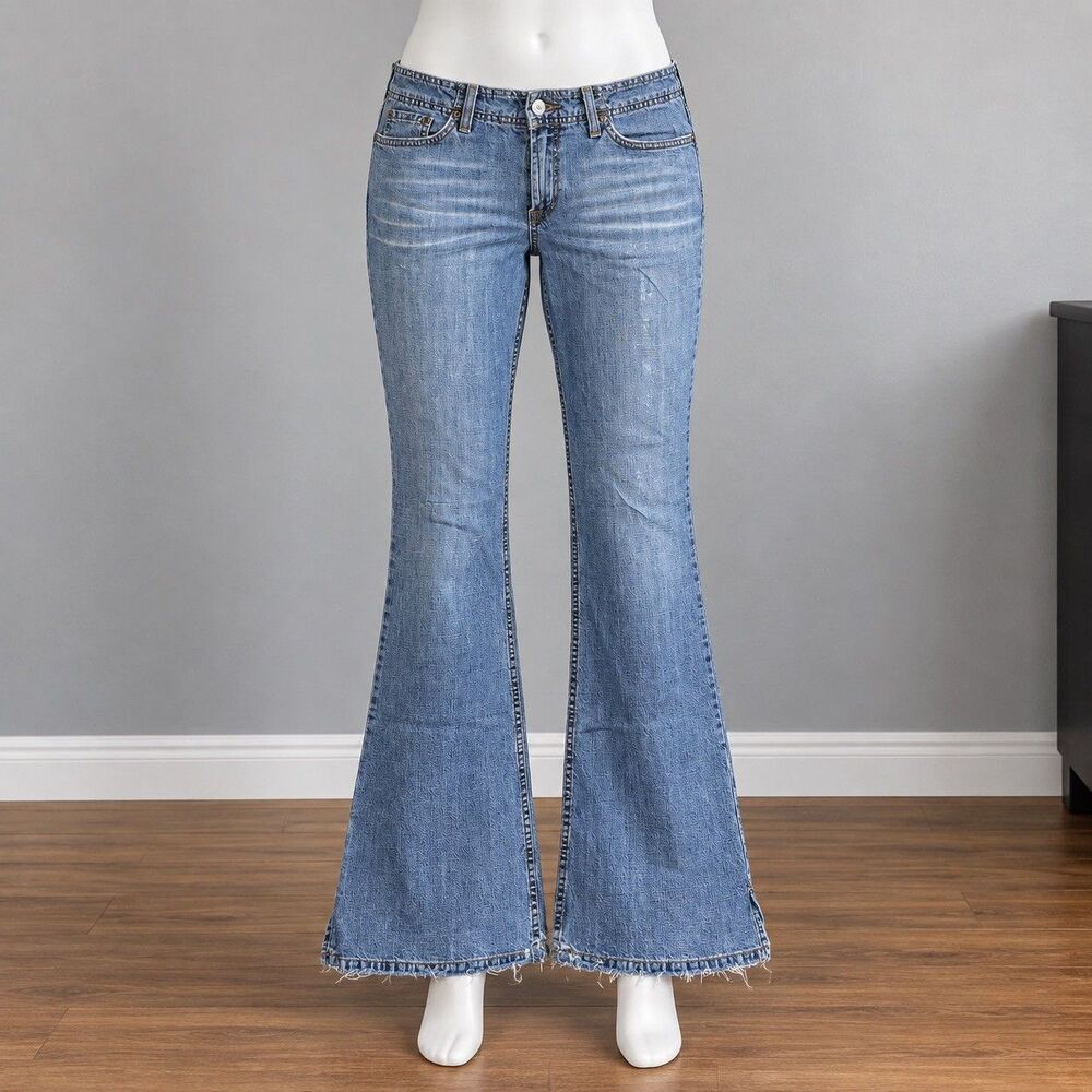 Vintage Y2K Lucky Brand Dungarees Jeans 8/29 USA Flare Split Hem Gene Montesano